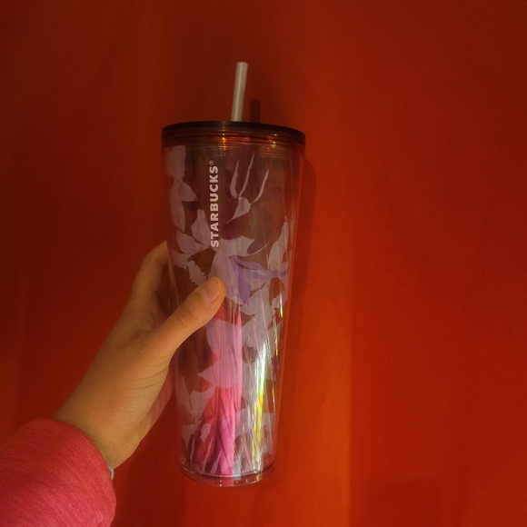 Starbucks Spring 2021 Plum Purple Pink Floral Cold Cup Tumbler - NEW - Picture 2 of 3